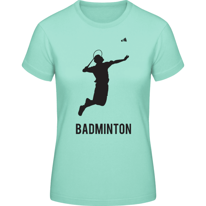 Badminton Player Silhouette Vrouwen T-shirt contain pic