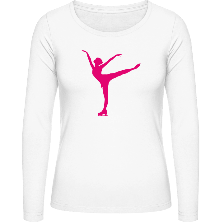 Ice Skater Silhouette Vrouwen Lange Mouw Shirt contain pic