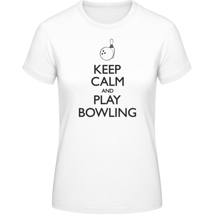 Keep Calm and Play Bowling T-skjorte for kvinner contain pic