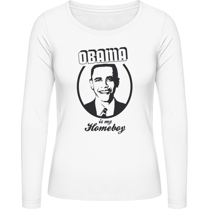 Obama Is My Homeboy Langermet skjorte for kvinner contain pic
