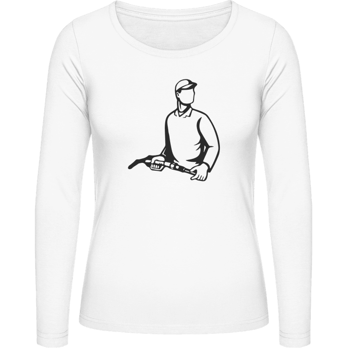 Gas Station Attendant Icon Design Langermet skjorte for kvinner 0 image