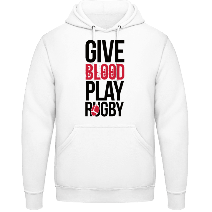 Give Blood Play Rugby Felpa con cappuccio contain pic
