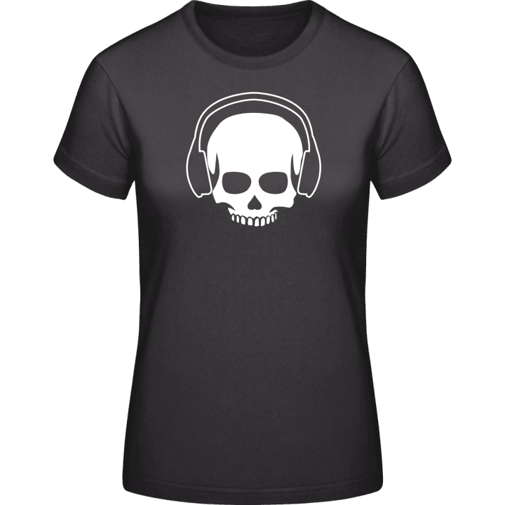 Skull with Headphone T-skjorte for kvinner contain pic