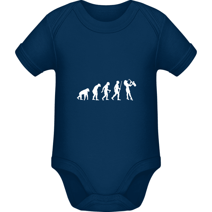 Female Saxophon Player Evolution Baby romper kostym contain pic