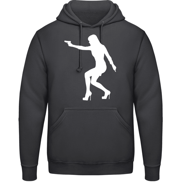 Sexy Shooting Woman On High Heels Hoodie contain pic