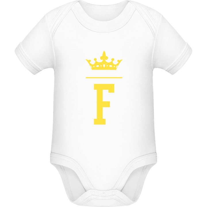 F Royal Initial Baby Romper contain pic