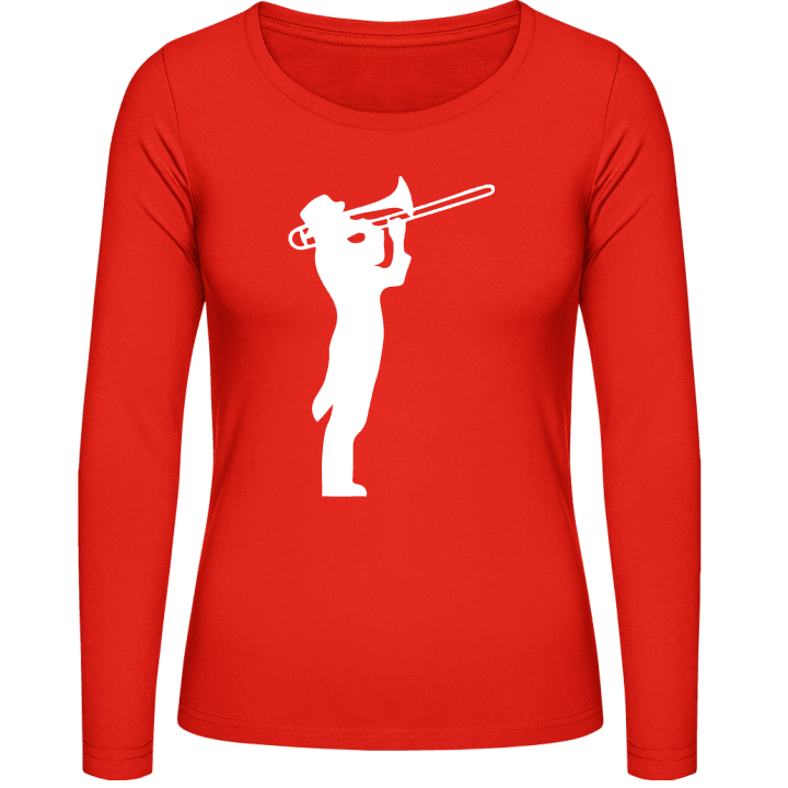 Trombone Player Silhouette Langermet skjorte for kvinner contain pic