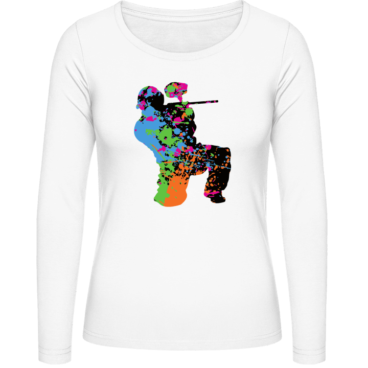 Paintballer Color Splash Langermet skjorte for kvinner contain pic