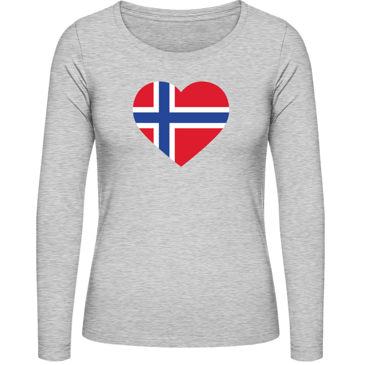 Norway Heart Flag T-shirt à manches longues pour femmes contain pic