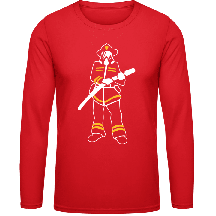 Firefighter Silhouette Long Sleeve Shirt contain pic