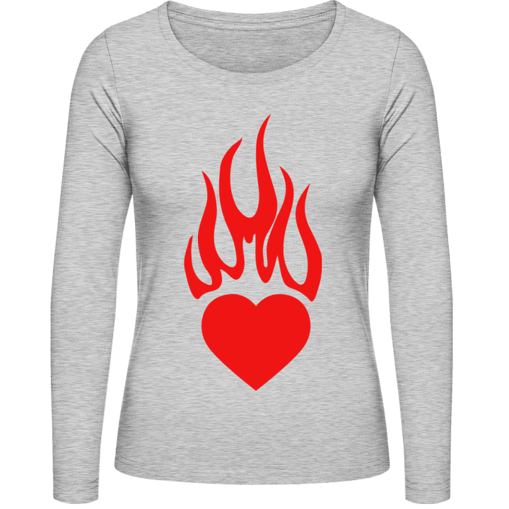 Heart On Fire Langermet skjorte for kvinner contain pic