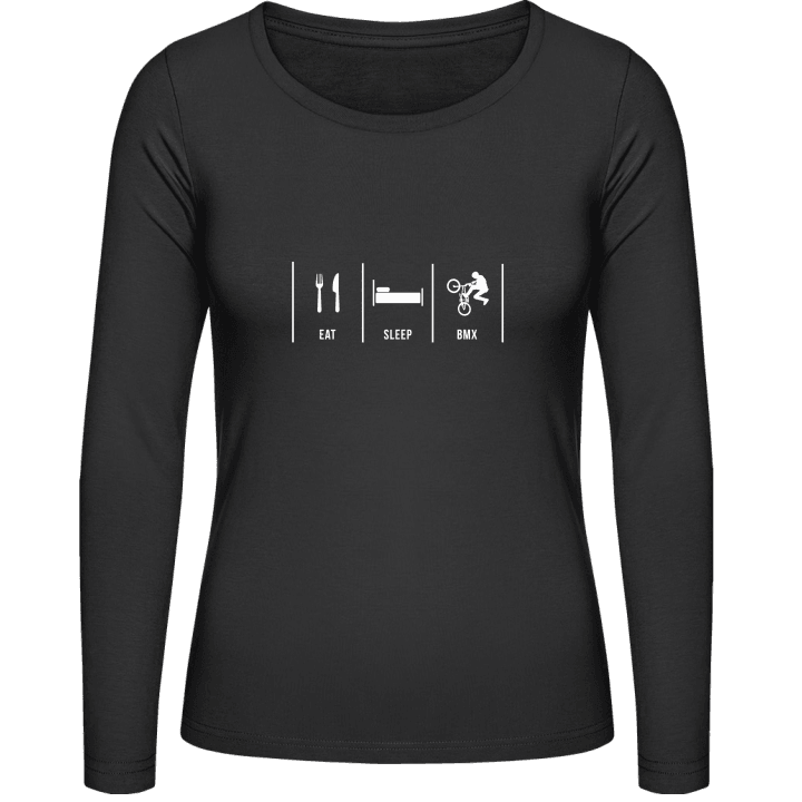 Eat Sleep BMX Vrouwen Lange Mouw Shirt contain pic
