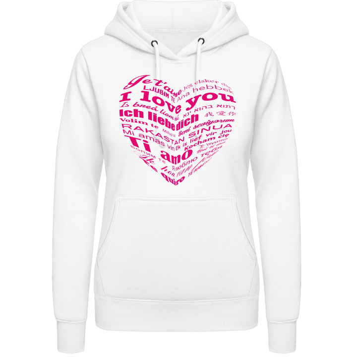 I Love You Languages Hoodie för kvinnor contain pic