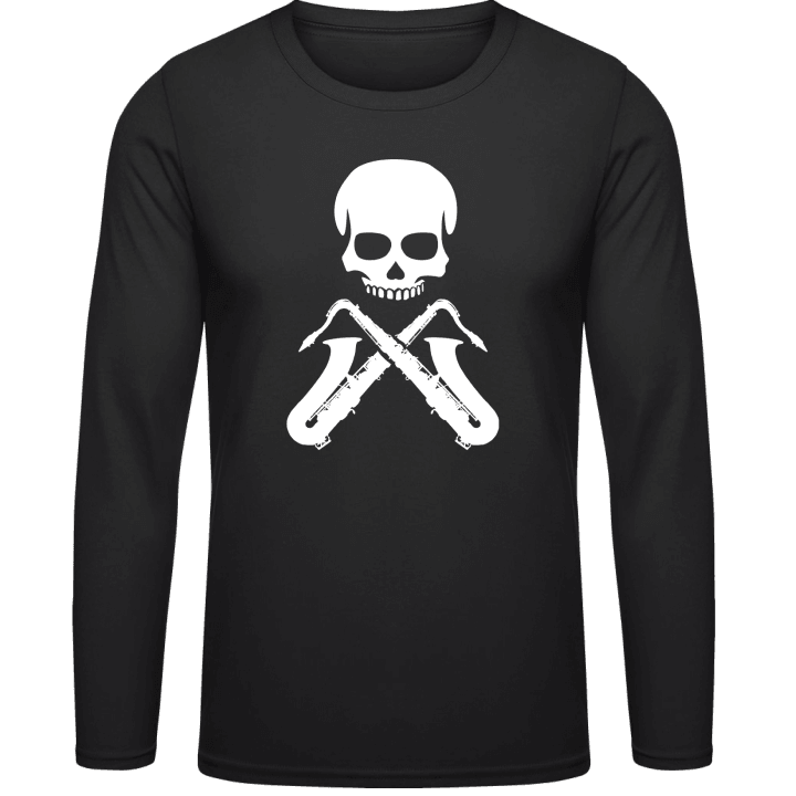 Saxophonis Skull Crossed Saxophones T-shirt à manches longues contain pic