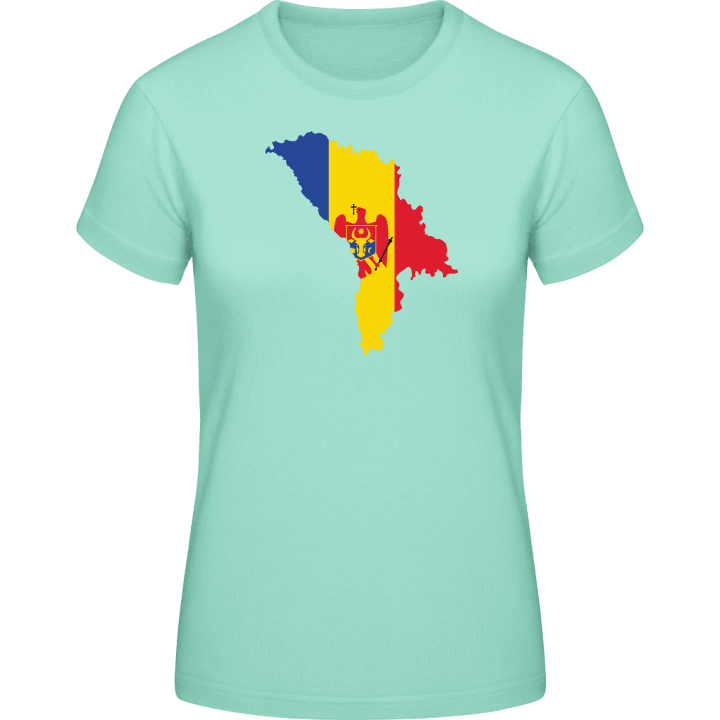 Moldova Map Crest T-skjorte for kvinner contain pic