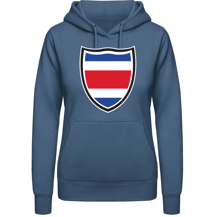 Costa Rica Flag Shield Vrouwen Hoodie contain pic