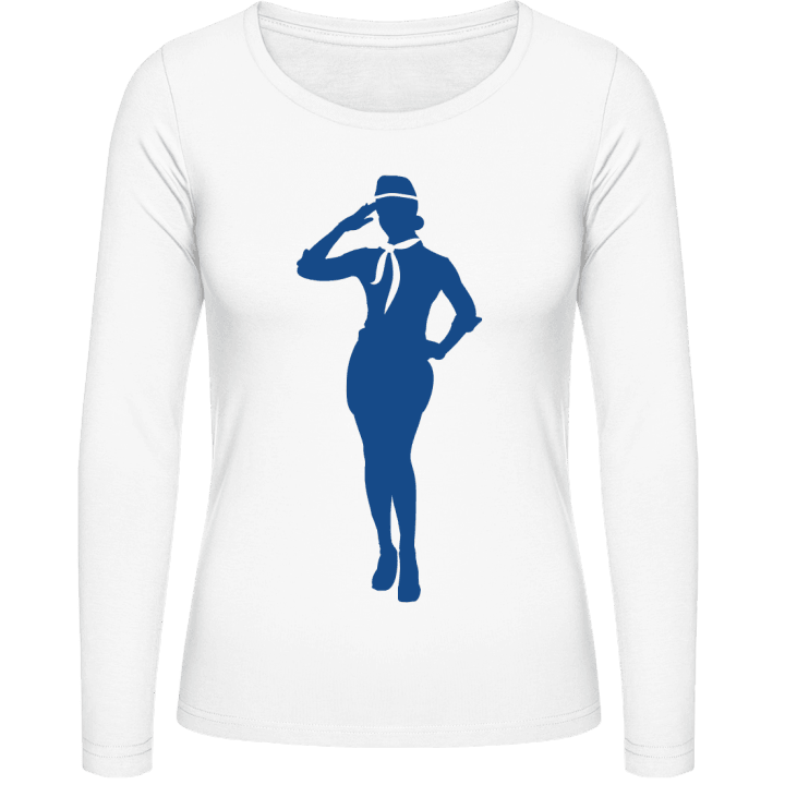 Stewardess Silhouette Vrouwen Lange Mouw Shirt contain pic