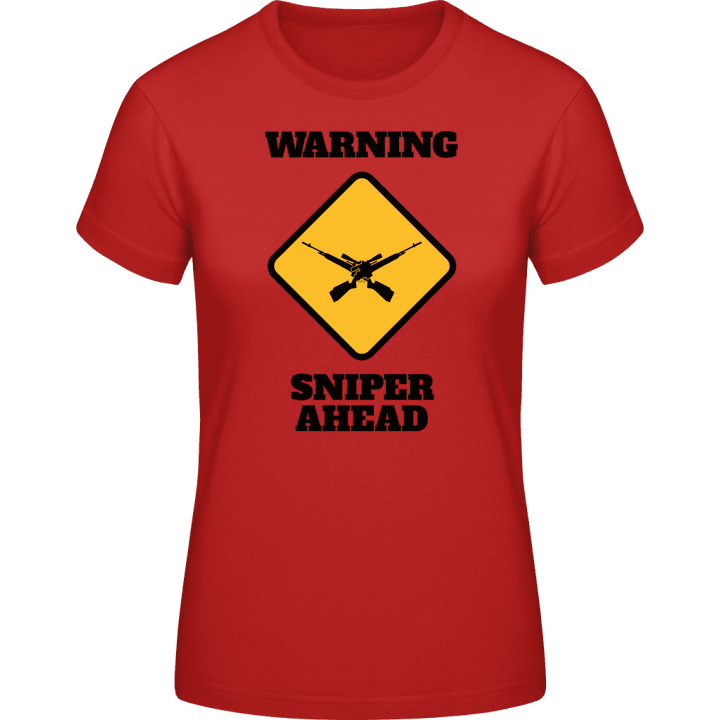 Warning Sniper Ahead T-skjorte for kvinner contain pic