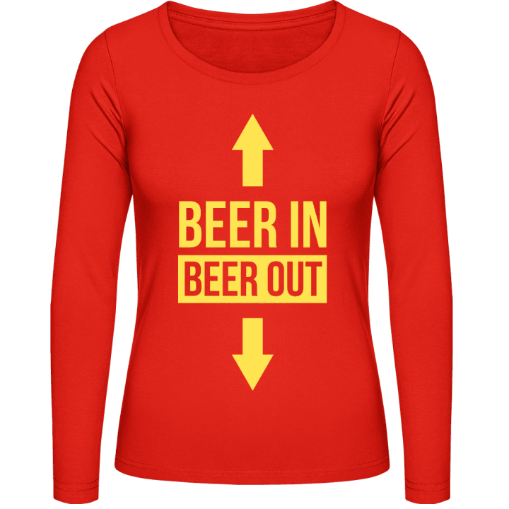 Beer In Beer Out Langermet skjorte for kvinner contain pic