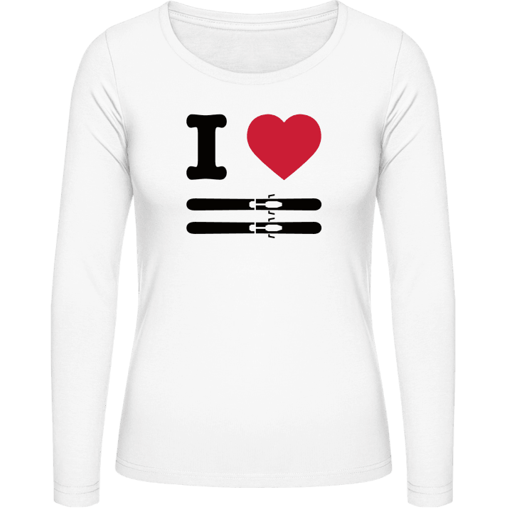 I Heart Skiing T-shirt à manches longues pour femmes contain pic