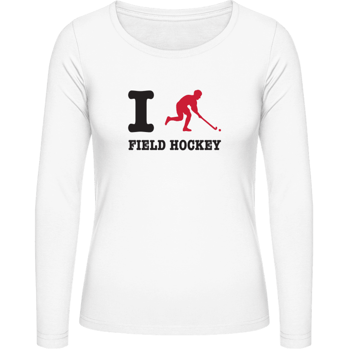 I Love Field Hockey Langermet skjorte for kvinner contain pic