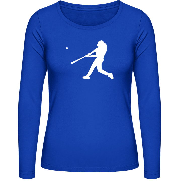 Baseball Player Silhouette Frauen Langarmshirt 0 image
