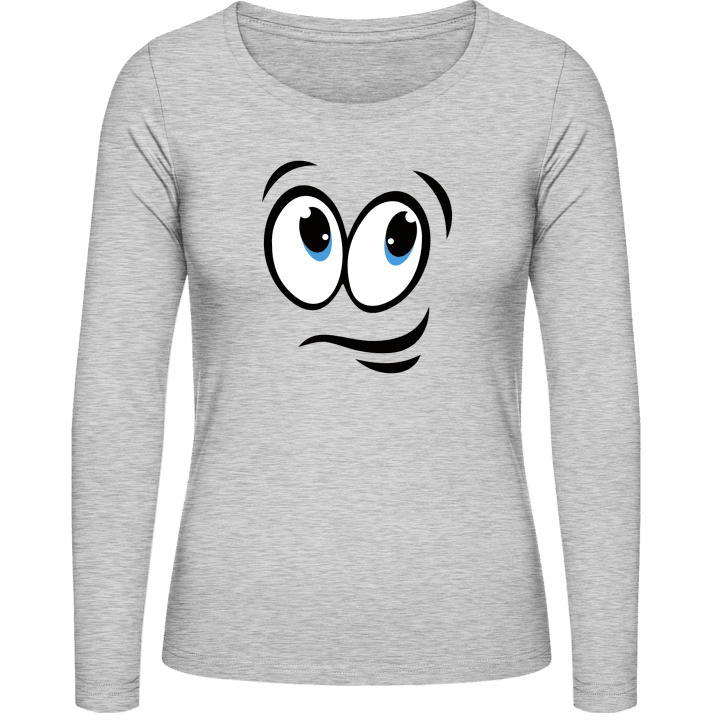 Comic Smiley Face Vrouwen Lange Mouw Shirt contain pic