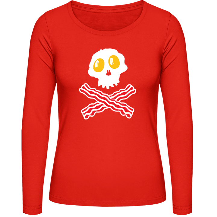 Fried Egg Skull T-shirt à manches longues pour femmes contain pic