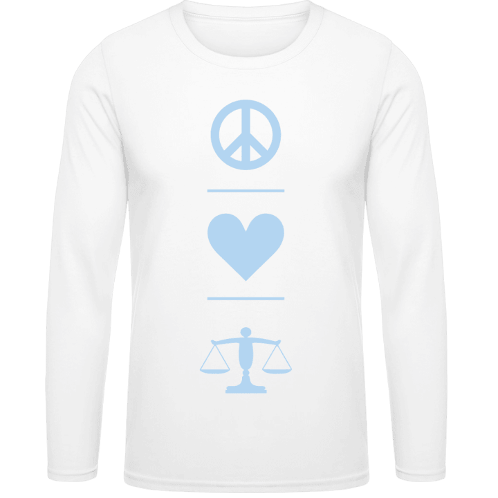 Peace Love Justice Langarmshirt contain pic