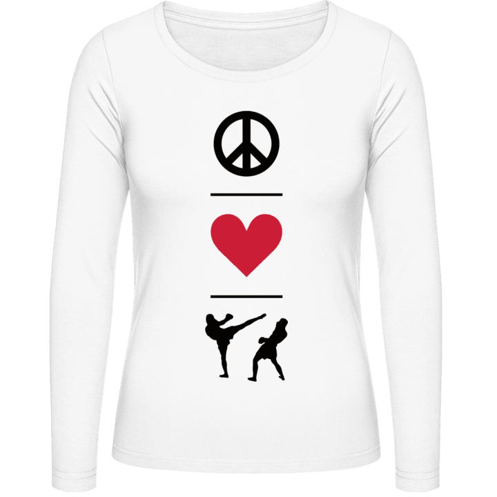 Peace Love Muay Thai Vrouwen Lange Mouw Shirt contain pic