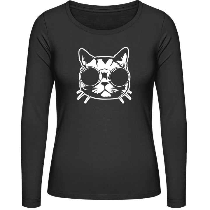 Cat With Glasses Vrouwen Lange Mouw Shirt 0 image