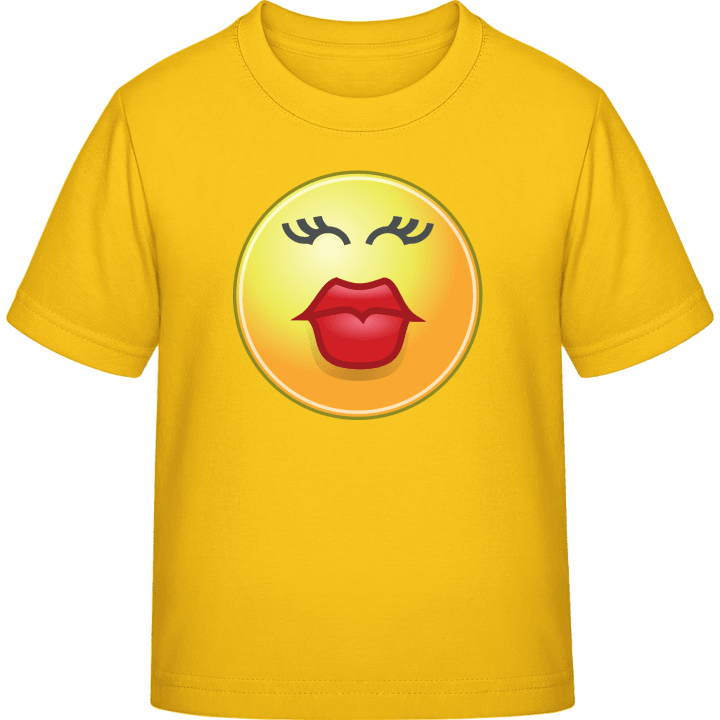Kissing Girl Smiley T-skjorte for barn contain pic