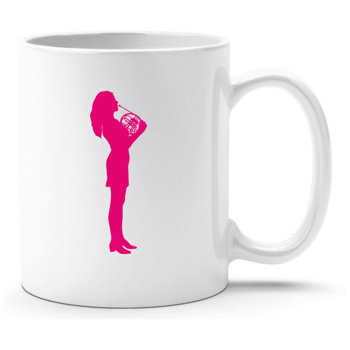 Horn Player Silhouette Female Tasse contain pic