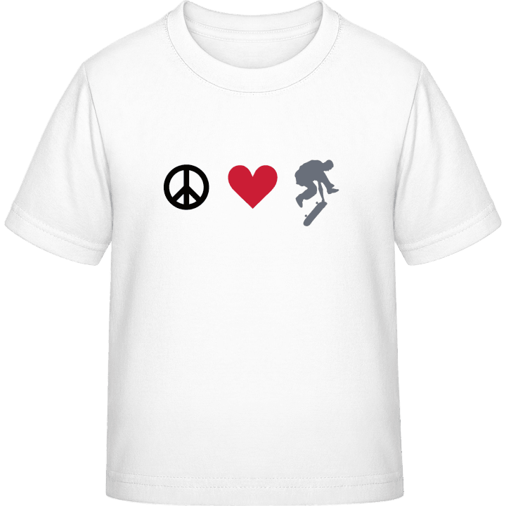 Peace Love Skateboard T-skjorte for barn contain pic