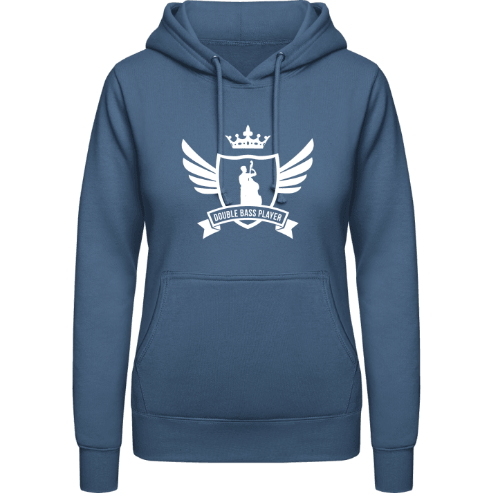 Double Bass Player Crown Hoodie för kvinnor contain pic