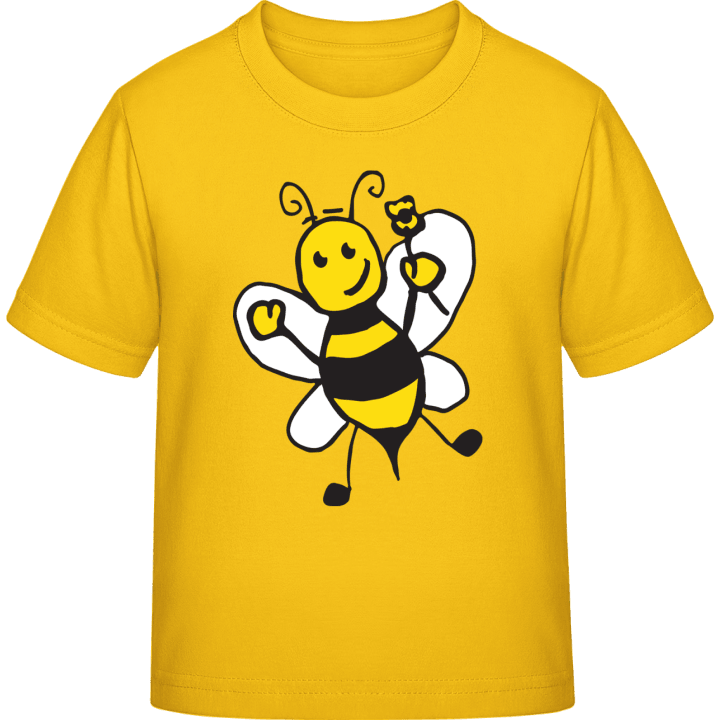 Happy Bee With Flower T-skjorte for barn 0 image