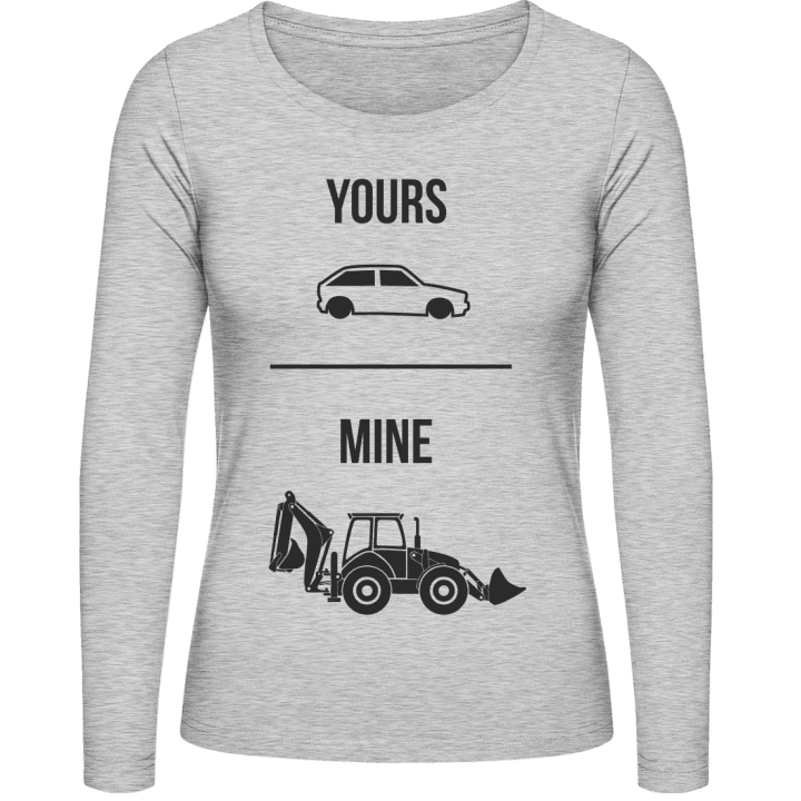Car vs Tractor Kvinnor långärmad skjorta contain pic