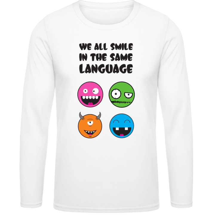 We All Smile In The Same Language Smileys Shirt met lange mouwen contain pic