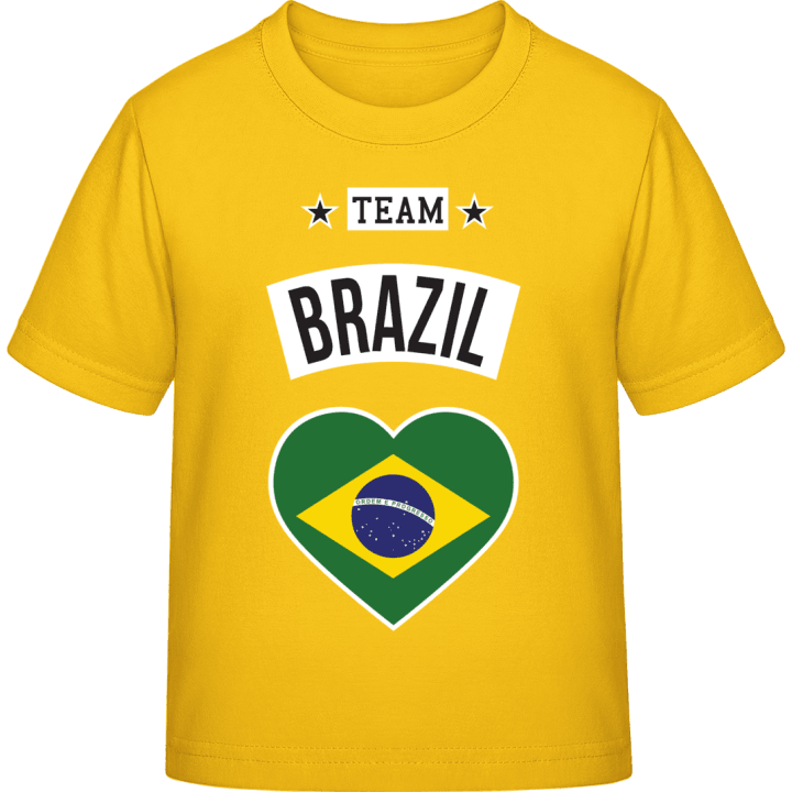 Team Brazil Heart T-skjorte for barn contain pic