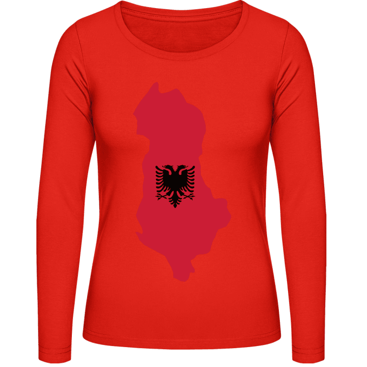 Albania Map Flag Langermet skjorte for kvinner contain pic
