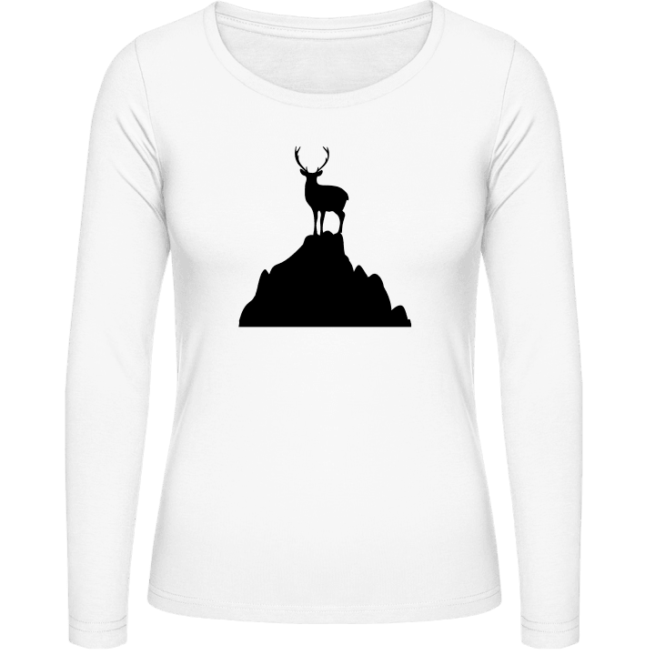 Deer On A Mountain Vrouwen Lange Mouw Shirt 0 image