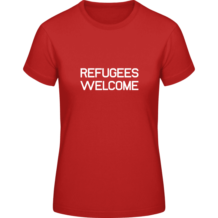 Refugees Welcome Slogan T-shirt för kvinnor contain pic
