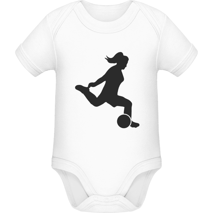 Female Soccer Illustration Baby Romper contain pic