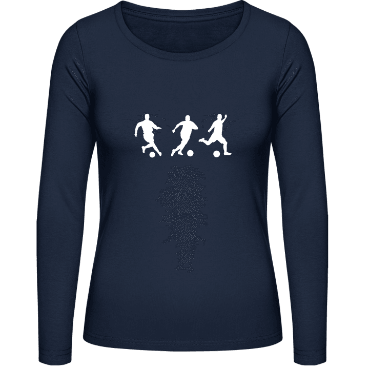 Soccer Players Silhouette Vrouwen Lange Mouw Shirt contain pic