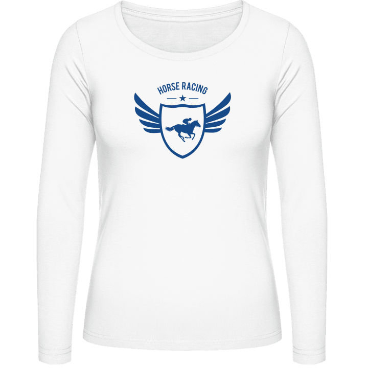 Horse Racing Winged Langermet skjorte for kvinner contain pic