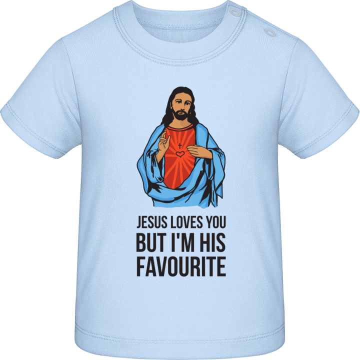 Jesus Loves You But I'm His Favourite Camiseta de bebé contain pic