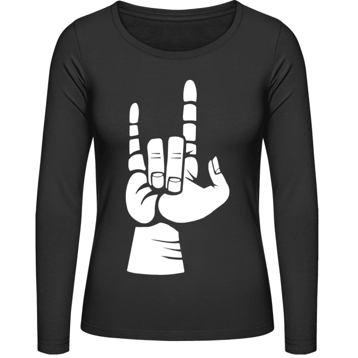 Rock And Roll Hand Sign Vrouwen Lange Mouw Shirt contain pic
