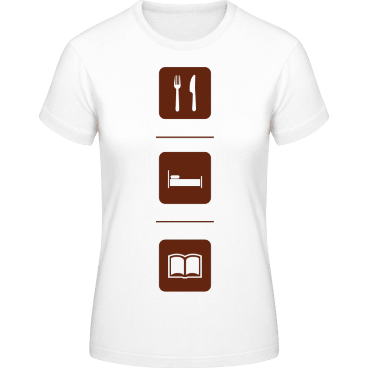 Eat Sleep Learn T-shirt för kvinnor contain pic