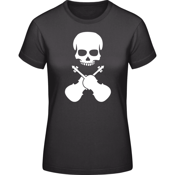 Violinist Skull Crossed Violins Frauen T-Shirt contain pic