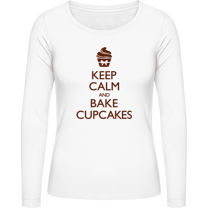 Keep Calm And Bake Cupcakes Vrouwen Lange Mouw Shirt contain pic